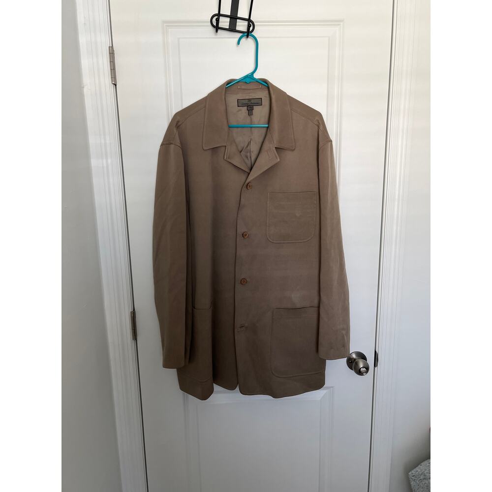 Tommy Bahama Blazer Mens Large Tan Silk 3 Button Sport Coat vintage size